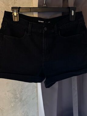 Old Navy Black Roll-Cuff Denim Shorts